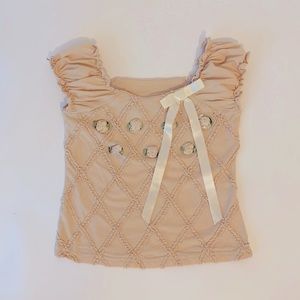 CUECUMBER 🦋 GIRL 🦋 PRETTY BEIGE STRETCH TOP